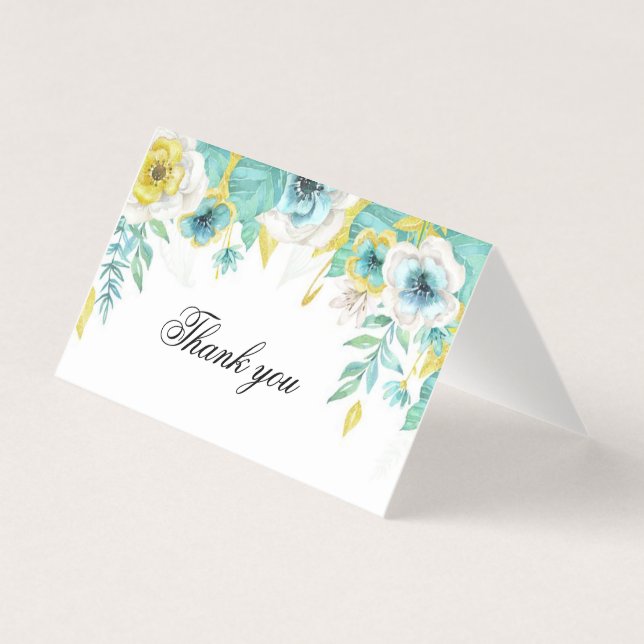 Cartões de agradecimentos de aquarela (Frente)