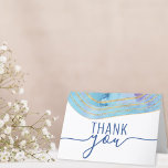 Cartões de agradecimentos de Aquarela Azul Roxo-Ro<br><div class="desc">Design de rsvp de casamento moderno com aquarela agata com ouro.</div>