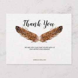 Cartões de agradecimentos de Aquarela de Feather