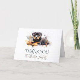 Cartões de agradecimentos de Aquarela do Rottweile