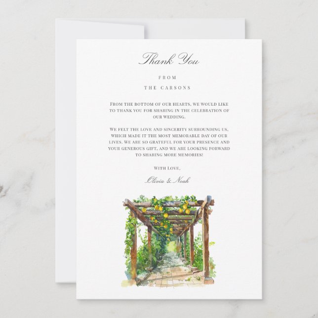 Cartões de agradecimentos de Aquarela Mediterrânic (Frente)