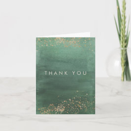 Cartões de agradecimentos de Aquarela Verde e Dour