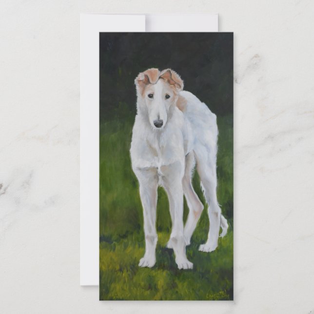 Cartões de agradecimentos De Arte De Cão Borzoi (Frente)
