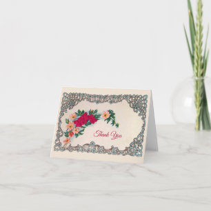 Cartões de agradecimentos de Arte Floral Rosa Nou