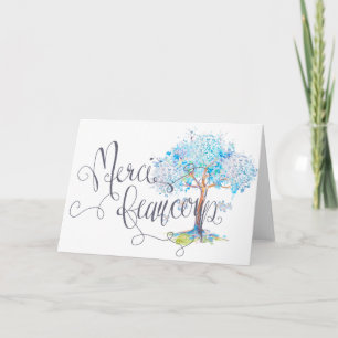 Cartões de agradecimentos de Árvore Azul Merci B