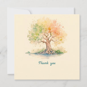 cartões de agradecimentos de árvore futurista