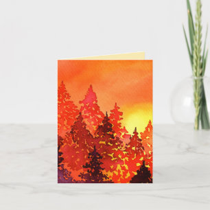 Cartões de agradecimentos de Árvores de Aquarela