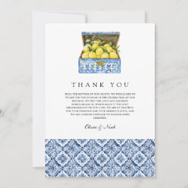 Cartões de agradecimentos de Azulejo de limão medi