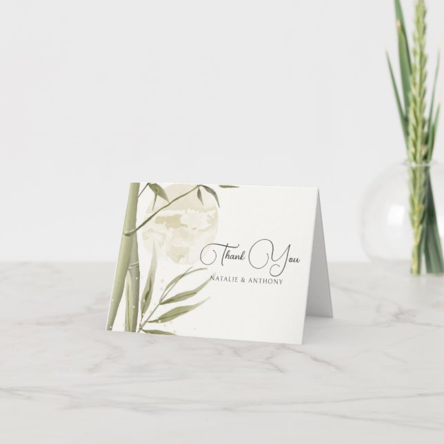 Cartões de agradecimentos de Bambu tropical de Wat (Frente)