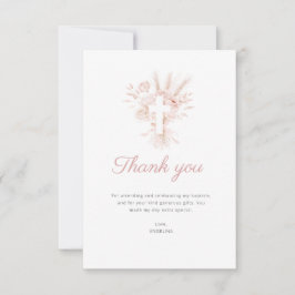 cartões de agradecimentos de batismo de rosa flora