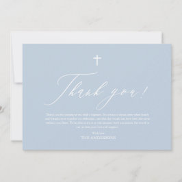 Cartões de agradecimentos de batismo Dusty Blue Cr
