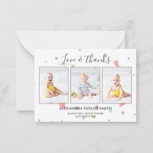 Cartões de agradecimentos de Bebê Fotográfico Deli