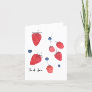 Cartões de agradecimentos de Berries de Aquarela