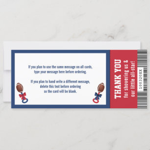 Cartões de agradecimentos De Bilhete De Futebol, C