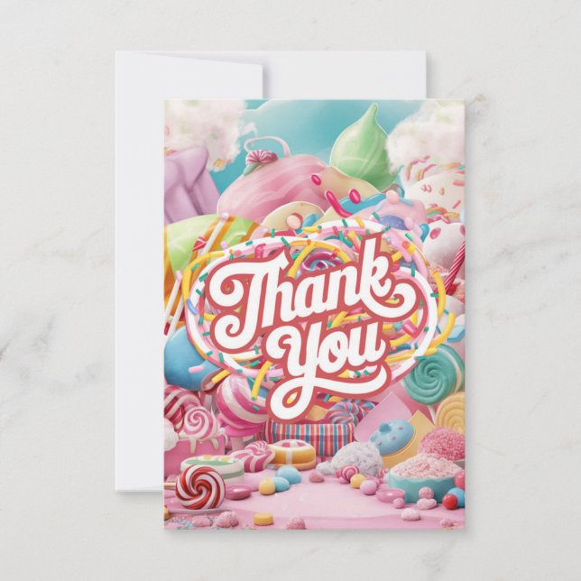 Cartões de agradecimentos de Boho Simple Candyland (Frente)