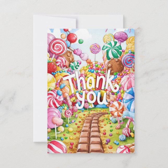 Cartões de agradecimentos de Boho Simple Candyland (Frente)