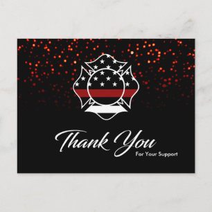 Cartões de agradecimentos de bombeiro