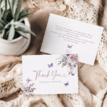 Cartões de agradecimentos de Borboleta Chá de fral