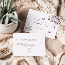 Cartões de agradecimentos de Borboleta Floral Dust