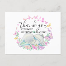 Cartões de agradecimentos de Borboletas de Elefant