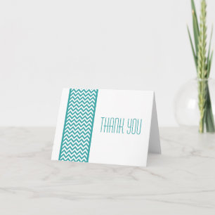 Cartões de agradecimentos de Borda Chevron Teal