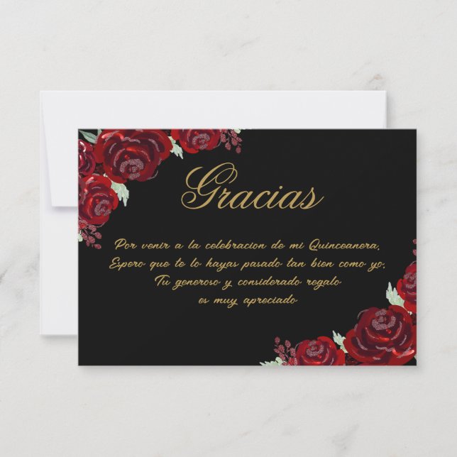 Cartões de agradecimentos de Borgonha Preta (Frente)