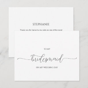 Cartões de agradecimentos de Bridesmaid de Script 