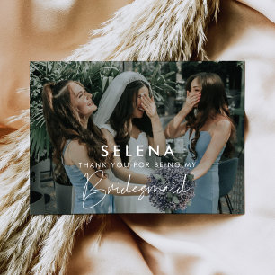 Cartões de agradecimentos de Bridesmaid minimalist