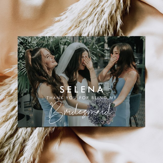 Cartões de agradecimentos de Bridesmaid minimalist (Criador carregado)