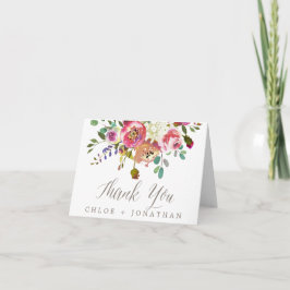 Cartões de agradecimentos de Buquê Floral Simples