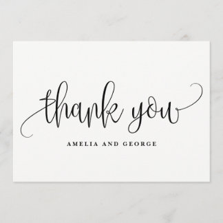 Cartões de agradecimentos de caligrafia adorável