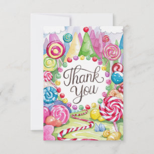 Cartões de agradecimentos de Candyland Encantado M