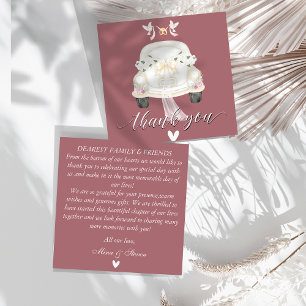 cartões de agradecimentos de carro cor-de-rosa flo