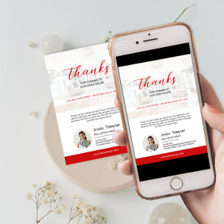 Cartões de agradecimentos de Casa Aberta de Imóvei