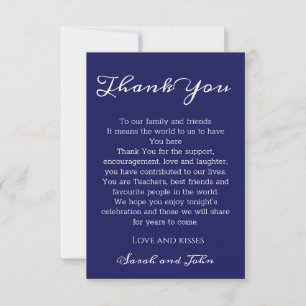 Cartões de agradecimentos de Casamento Azul do Mar