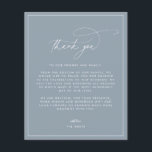 Cartões de agradecimentos de Casamento Azul Dusty<br><div class="desc">Este eterno,  romântico,  apresenta um roteiro moderno emparelhado com texto ousado. Por favor,  entre em contato comigo se precisar de ajuda com este design.</div>