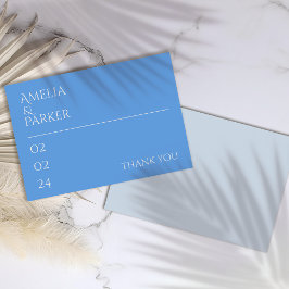 Cartões de agradecimentos de Casamento Azul Minima