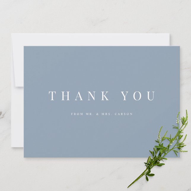 Cartões de agradecimentos de Casamento Azul Modern (Criador carregado)