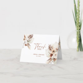 Cartões de agradecimentos de Casamento Boho Pampas