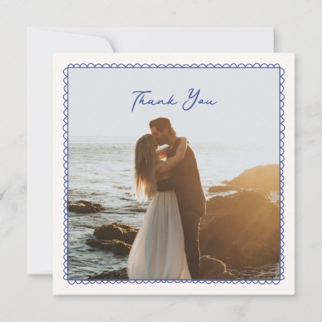 Cartões de agradecimentos de casamento branco, des (Frente)