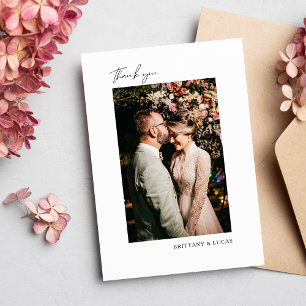 Cartões de agradecimentos de Casamento Branco Pre