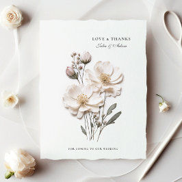 Cartões de agradecimentos de Casamento Chic de Ros