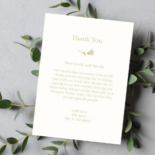Cartões de agradecimentos De Casamento Chic Rosa F