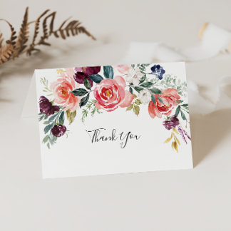 Cartões de agradecimentos De Casamento Colorido Tr