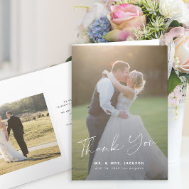 Cartões de agradecimentos de casamento com fotos d