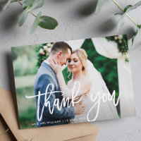 cartões de agradecimentos de casamento com letras