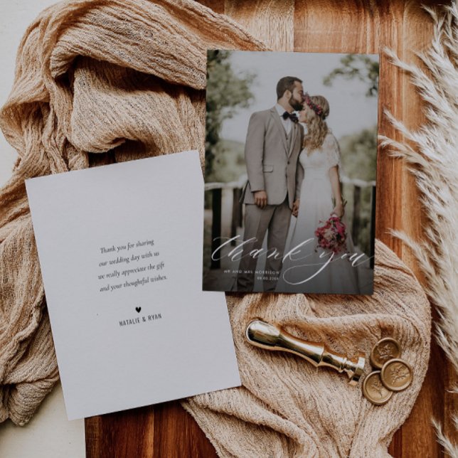 cartões de agradecimentos de casamento com letras  (Criador carregado)