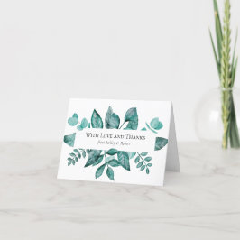 Cartões de agradecimentos de Casamento com Teal Gr