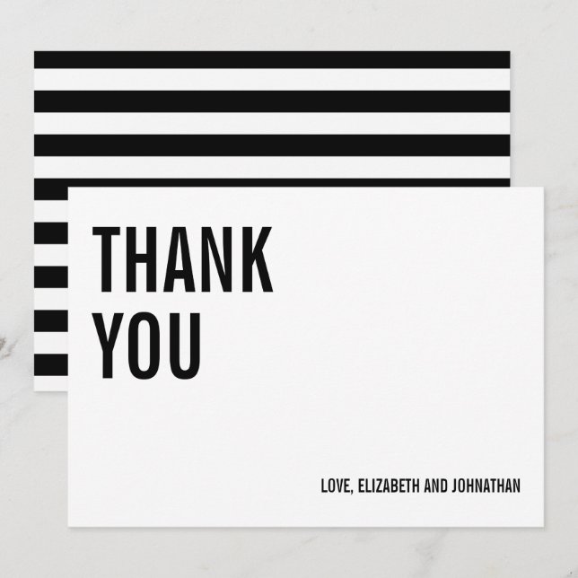 Cartões de agradecimentos de Casamento com Tipogra (Frente/Verso)