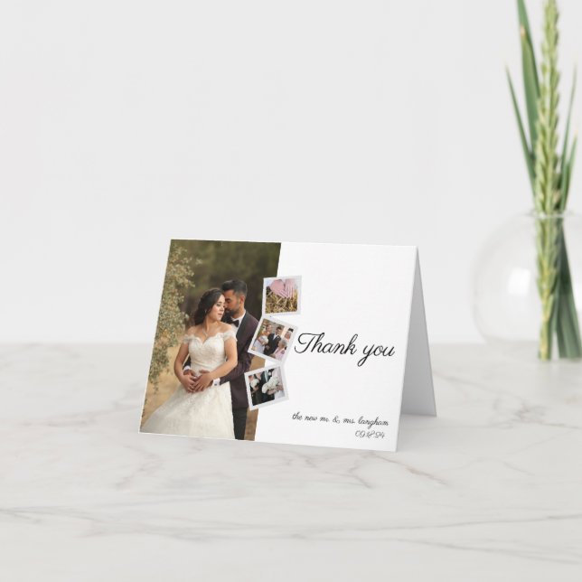 Cartões de agradecimentos de casamento da caligraf (Frente)